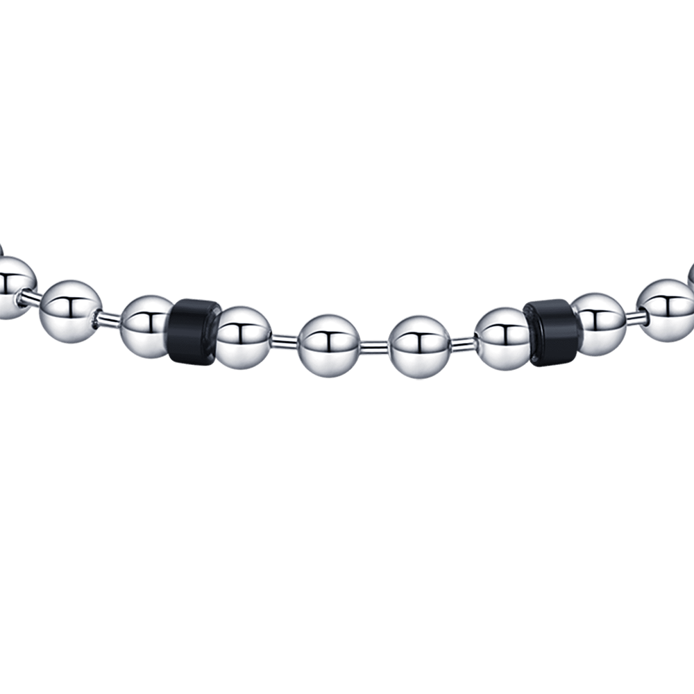 BRACCIALE UOMO IN ACCIAIO NERO CON ELEMENTI IN ACCIAIO