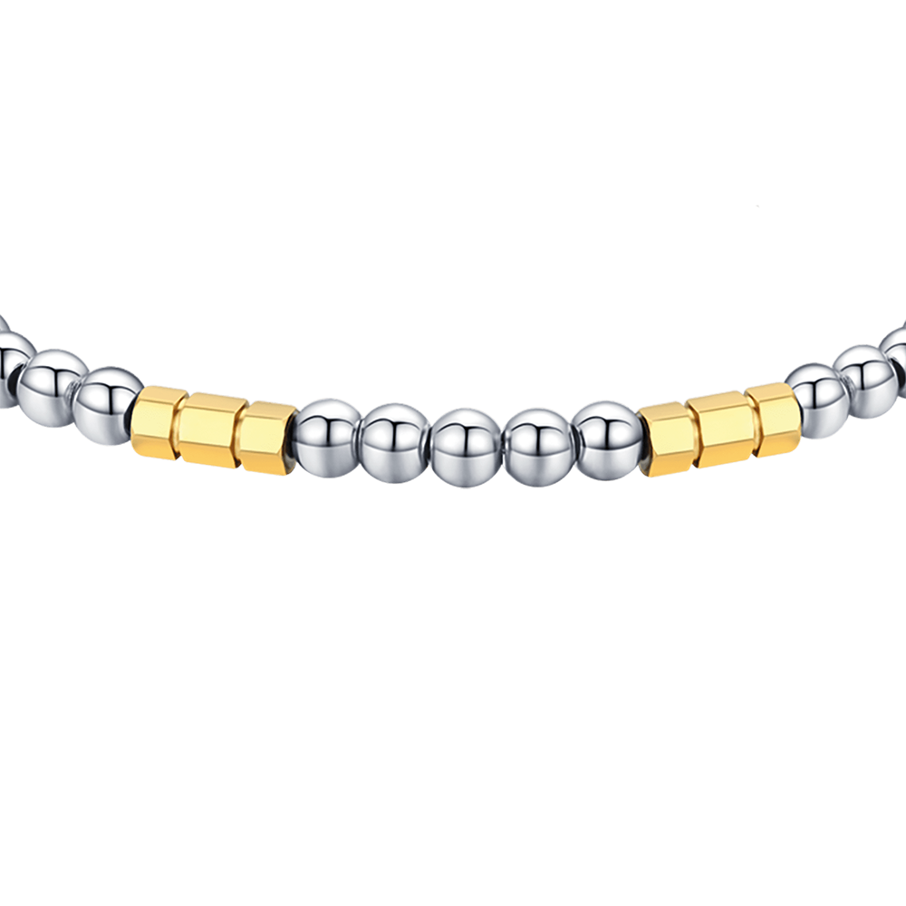 HERREN-STAHLARMBAND MIT STAHLSTEINEN UND STAHLELEMENTEN