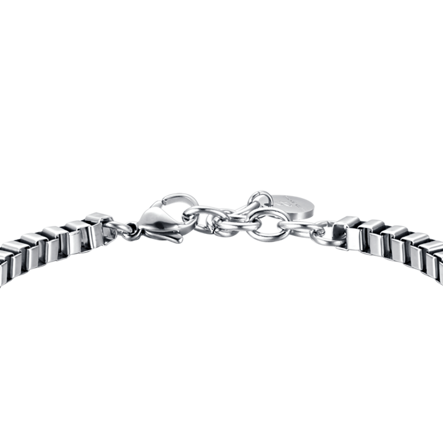 HERRENARMBAND AUS STAHL MIT SCHWARZER PLATTE UND KRISTALLEN