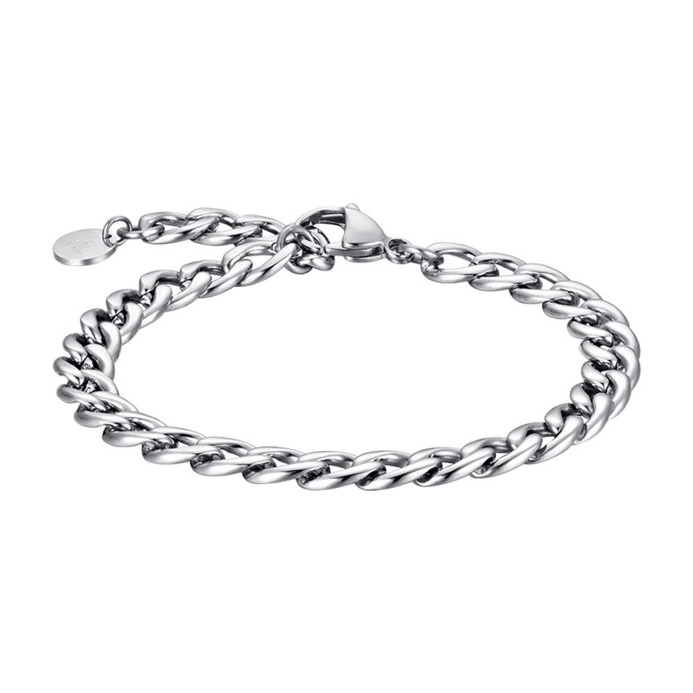 MANN SILVER MILLED STEEL BRACELET Luca Barra