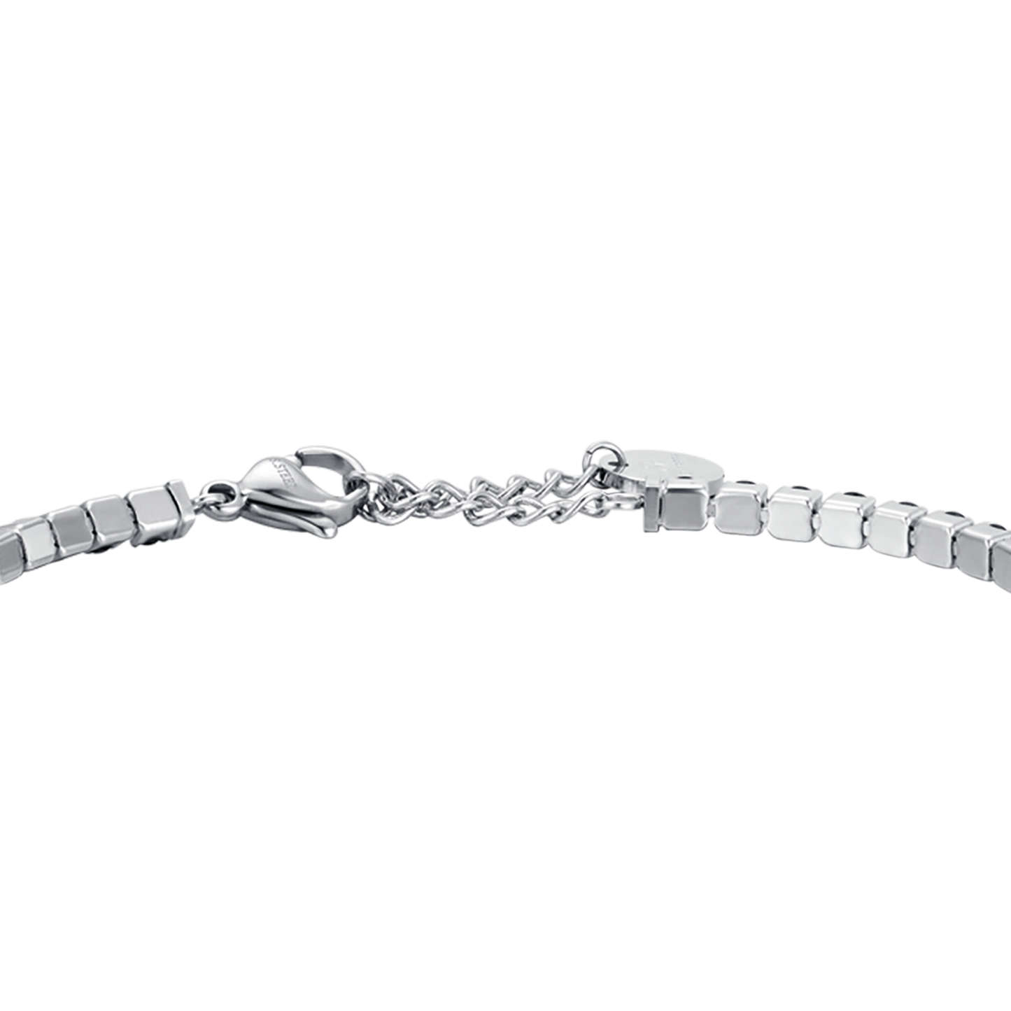 HERREN-TENNISARMBAND AUS STAHL MIT SCHWARZEN KRISTALLEN