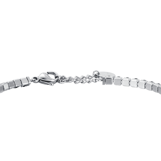 HERREN-TENNISARMBAND AUS STAHL MIT SCHWARZEN KRISTALLEN