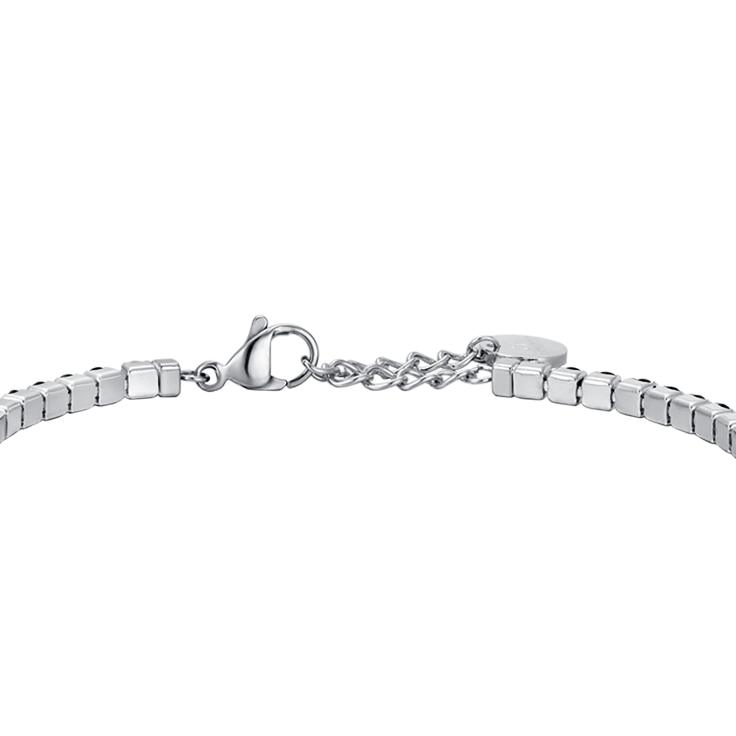 HERREN-TENNISARMBAND AUS STAHL MIT SCHWARZEN UND WEISSEN KRISTALLEN