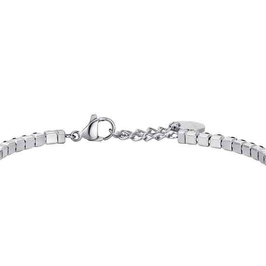 HERREN-TENNISARMBAND AUS STAHL MIT SCHWARZEN UND WEISSEN KRISTALLEN