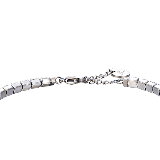 HERREN-TENNISARMBAND AUS STAHL MIT WEISSEN KRISTALLEN
