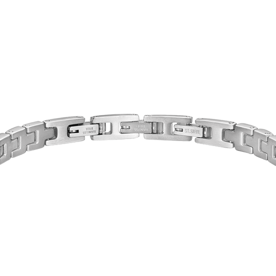 HERRENARMBAND AUS STAHL MIT BLAUEN KRISTALLEN