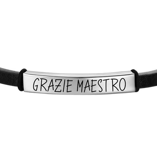 HERREN LEDER-DANKESCHÖN-ARMBAND MIT PLATTE