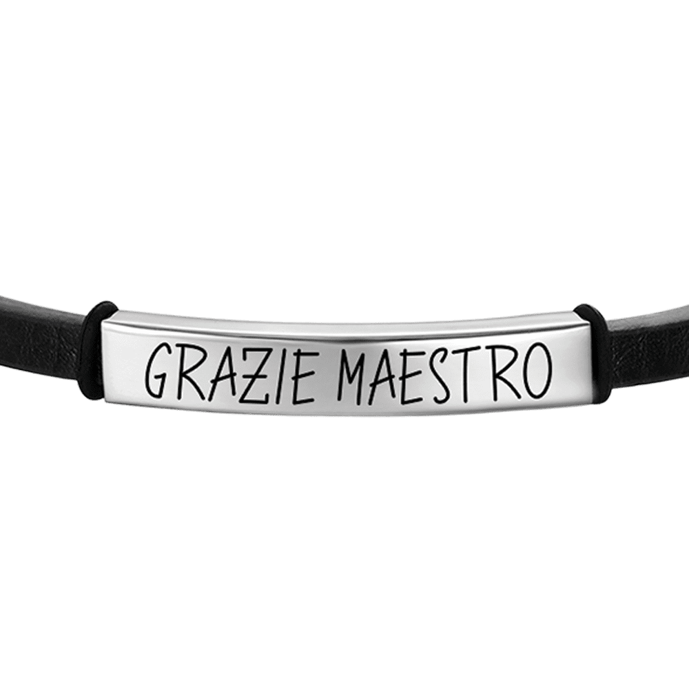 HERREN LEDER-DANKESCHÖN-ARMBAND MIT PLATTE
