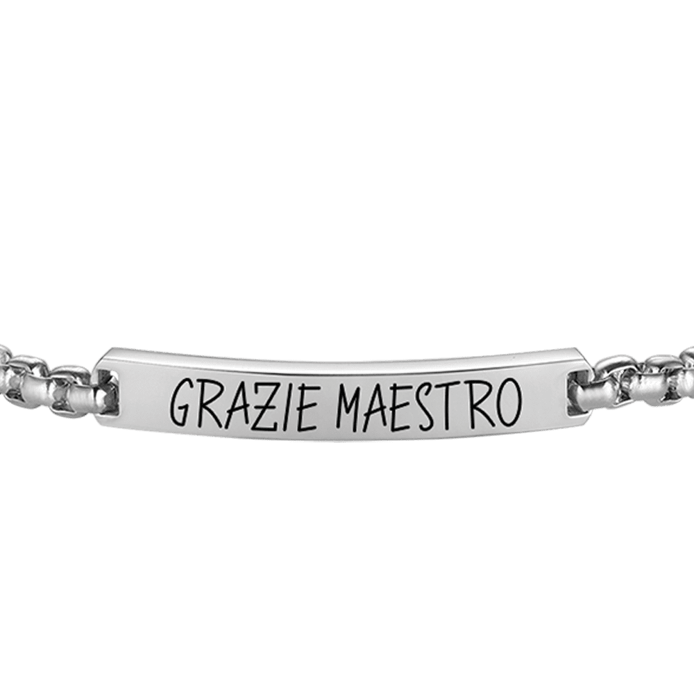 HERRENARMBAND AUS STAHL DANKE MAESTRO MIT PLATTE
