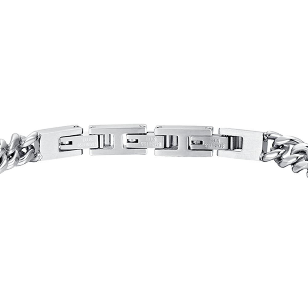 HERRENARMBAND AUS STAHL MIT SCHWARZEM KRISTALLELEMENT