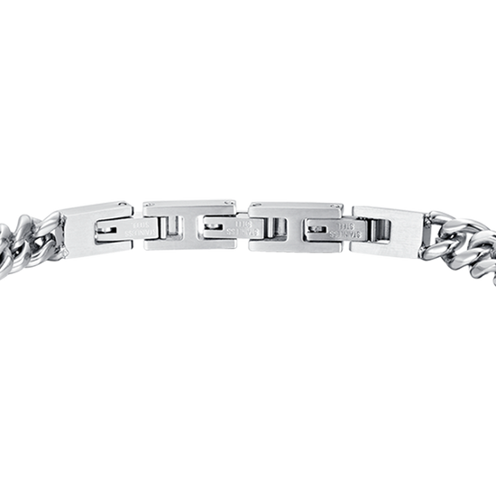 HERRENARMBAND AUS STAHL MIT SCHWARZEM KRISTALLELEMENT