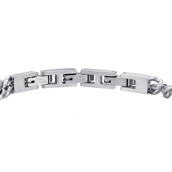 HERRENARMBAND AUS STAHL MIT SCHWARZEM KRISTALLELEMENT
