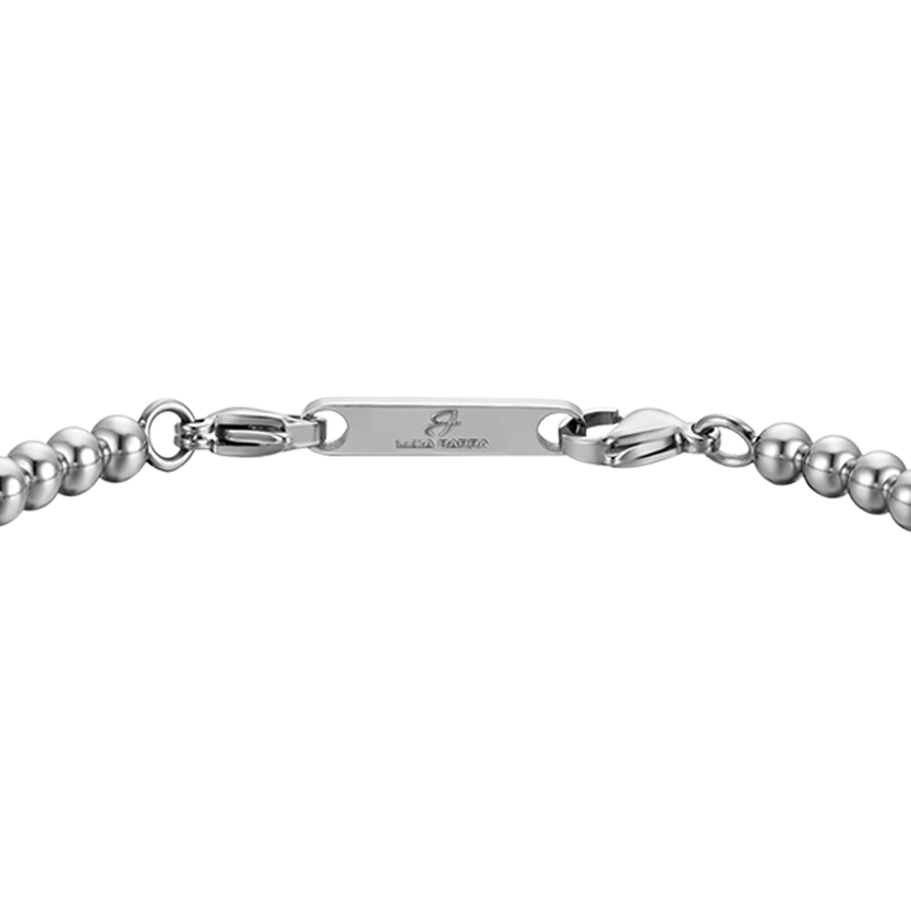 HERRENARMBAND AUS STAHL MIT SCHWARZEN STEINEN
