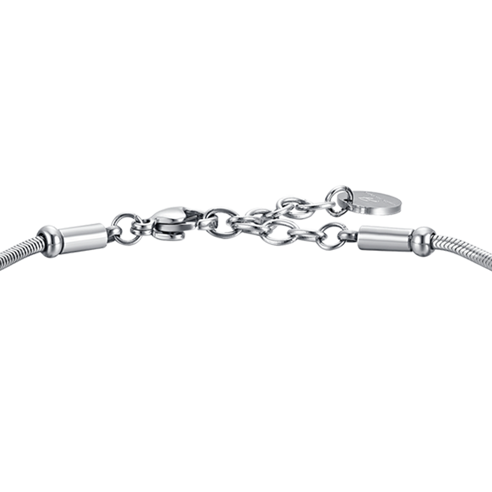 HERRENARMBAND AUS STAHL MIT BLAUEM STEIN