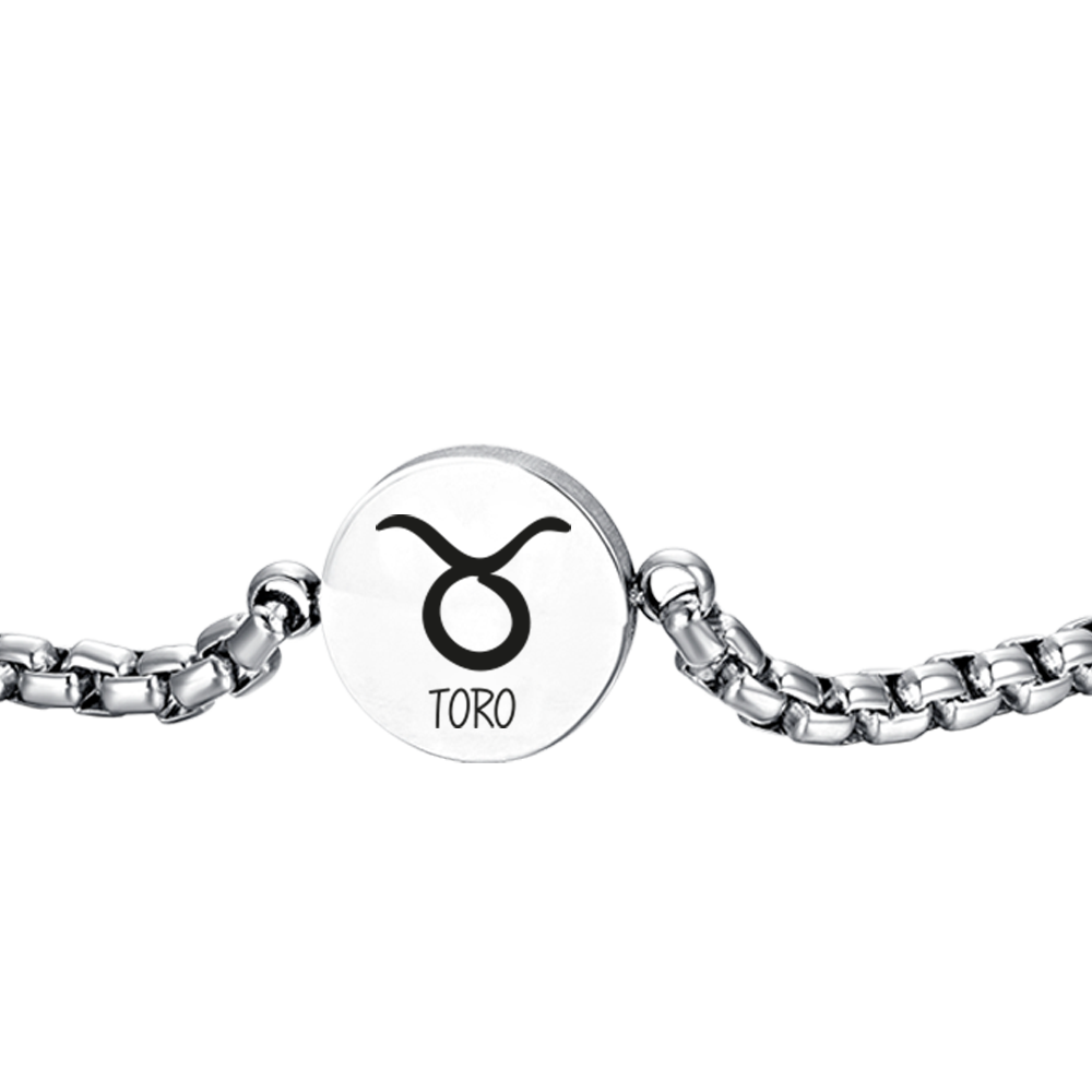 STAHL HERRENARMBAND STIER TIERKREISZEICHEN PLATTE