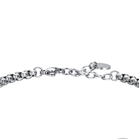 STAHL HERRENARMBAND STERNZEICHEN FISCHE PLATTE