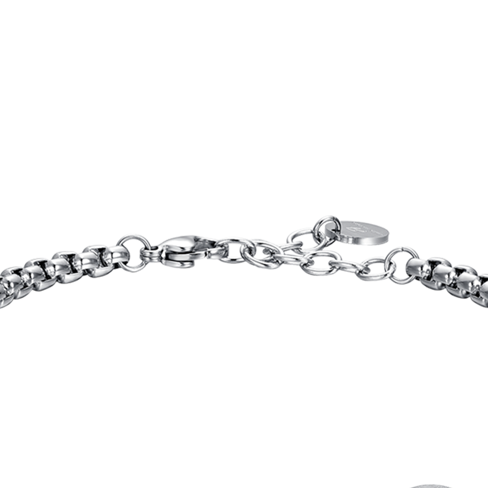 STAHL HERRENARMBAND STERNZEICHEN FISCHE PLATTE