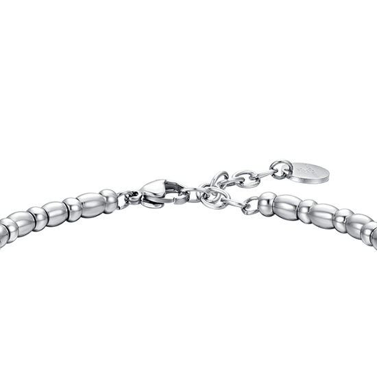 HERREN-ELEMENTARMBAND AUS STAHL MIT SILBERNEM ANKER UND SCHWARZER EMAILLE
