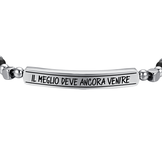 BRACCIALE UOMO IN ACCIAIO E PIETRE NERE IL MEGLIO DEVE ANCORA VENIRE
