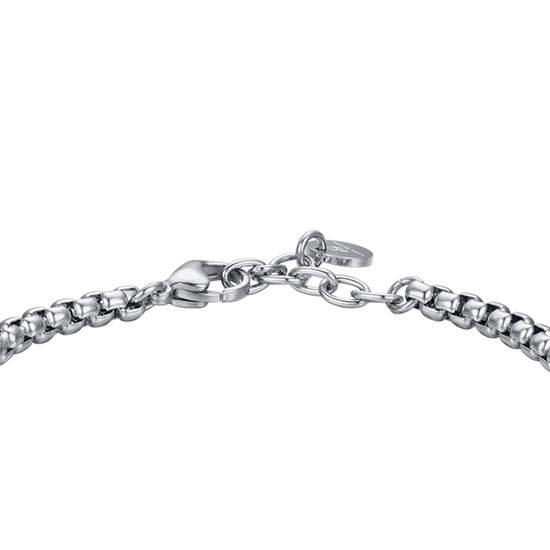 HERREN-ELEMENTARMBAND AUS STAHL MIT SCHWARZEN KRISTALLEN