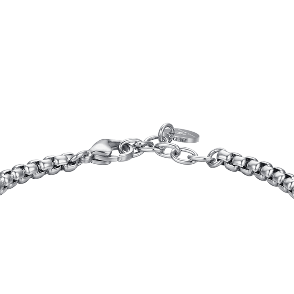 HERREN-ELEMENTARMBAND AUS STAHL MIT SCHWARZEN KRISTALLEN