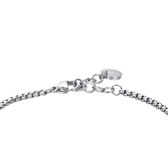 HERRENARMBAND AUS STAHL MIT BLAUEN UND SILBERNEN IP-ELEMENTEN