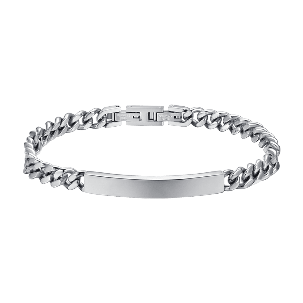 BRACCIALE UOMO IN ACCIAIO CON PIASTRA SILVER Luca Barra