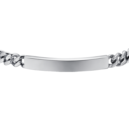 HERREN STAHLARMBAND MIT SILBERPLATTE