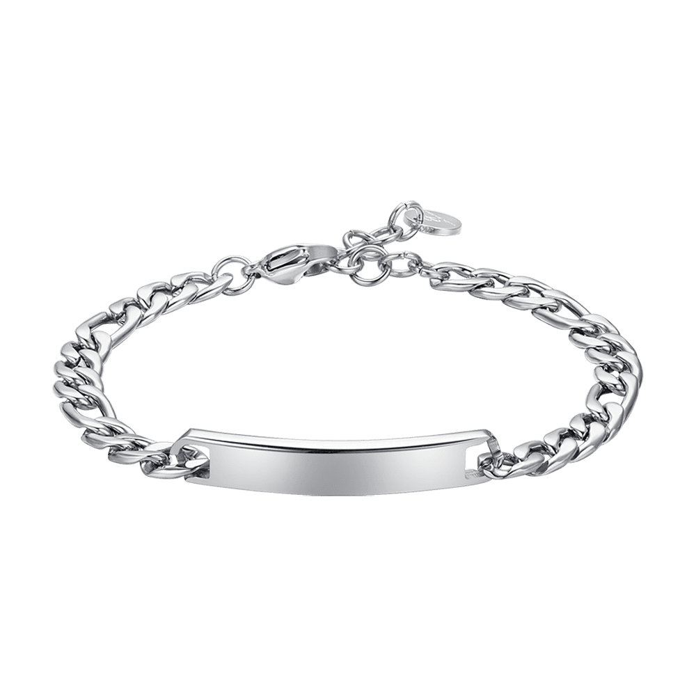 BRACCIALE UOMO IN ACCIAIO CON PIASTRA SILVER