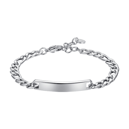 BRACCIALE UOMO IN ACCIAIO CON PIASTRA SILVER Luca Barra