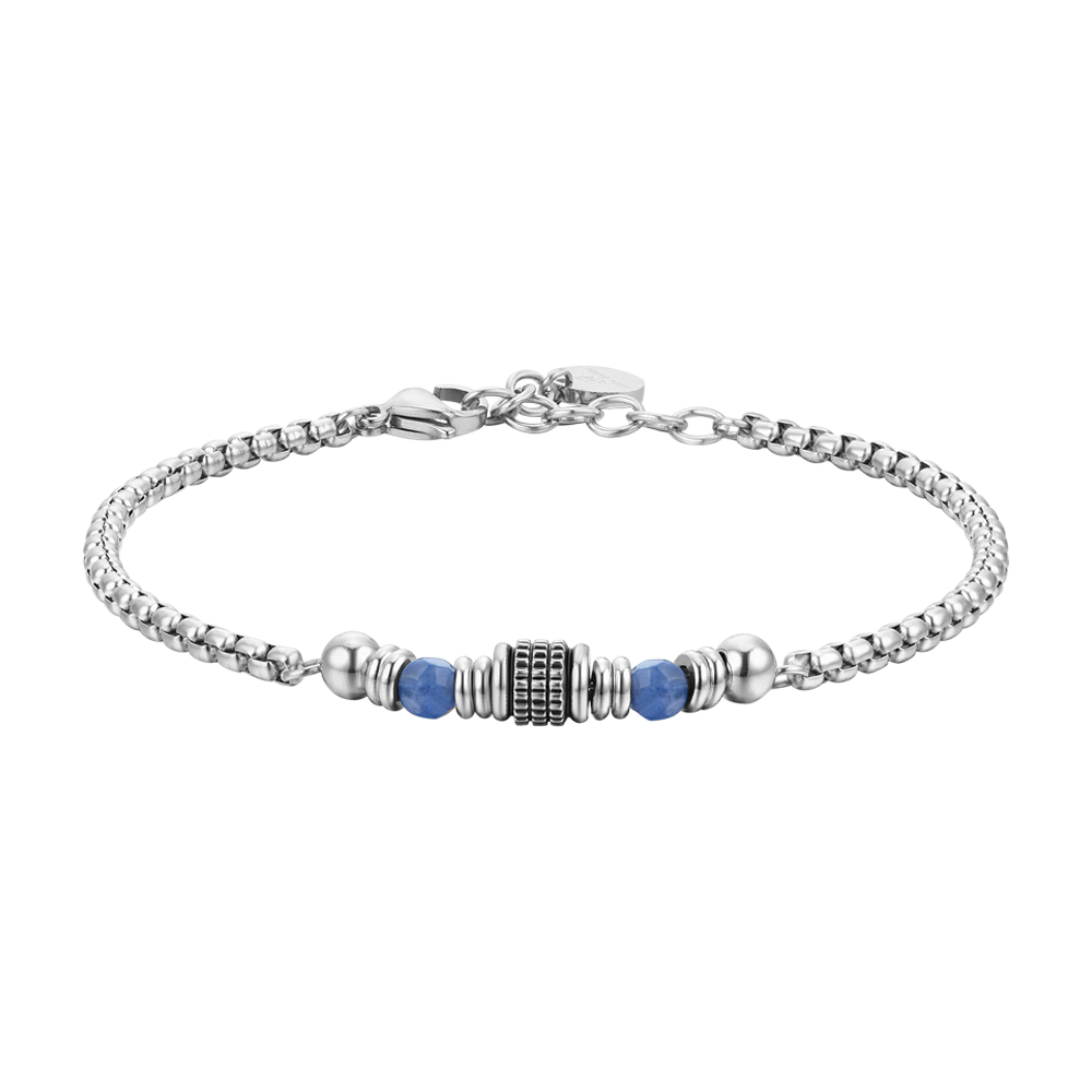 BRACCIALE UOMO IN ACCIAIO SODALITE BLU Luca Barra