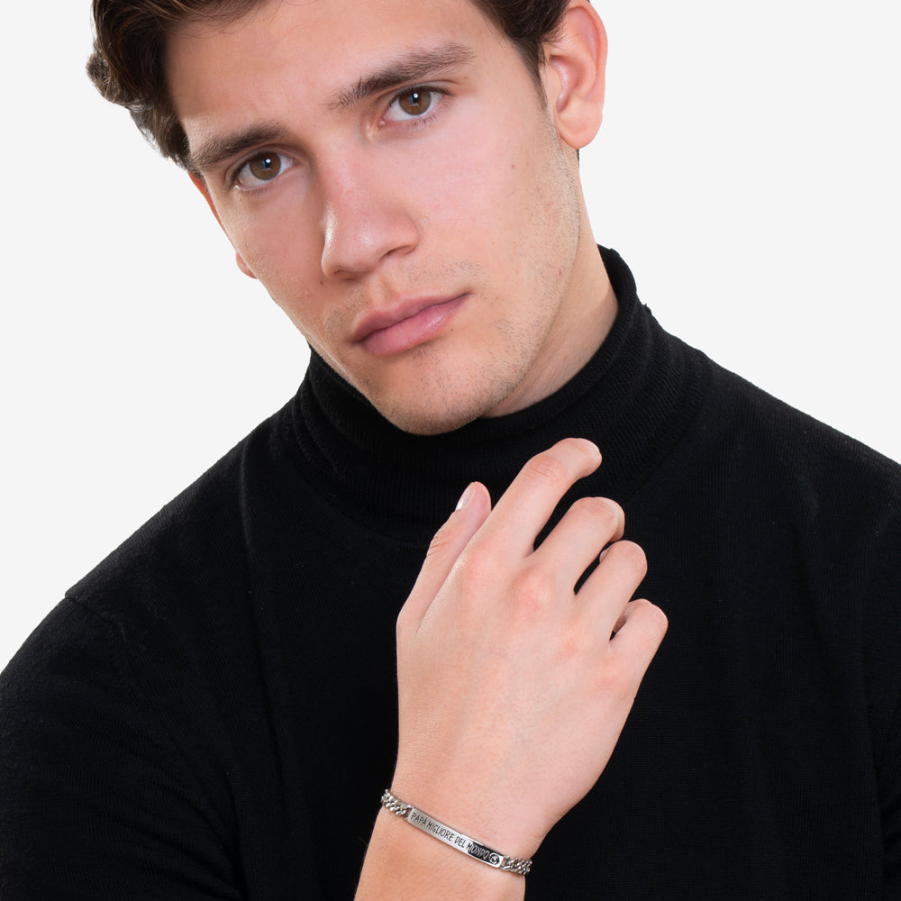 STAHLARMBAND FÜR MÄNNER BESTER VATER DER WELT