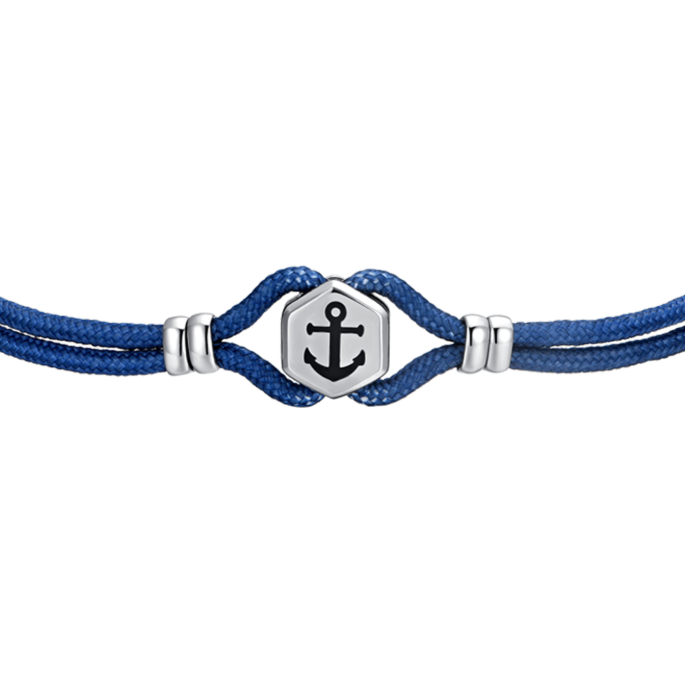 HERRENARMBAND MIT BLAUEM SEIL UND ANKER