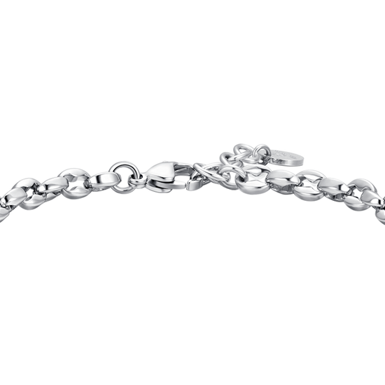 HERRENARMBAND AUS STAHL MIT KREUZ UND SCHWARZEM ZIRKONIUMDIOXID