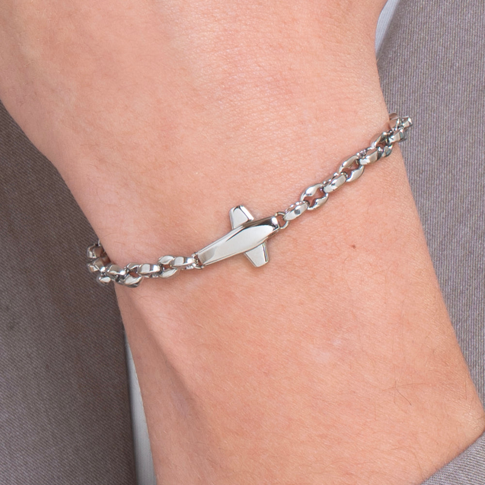 HERREN STAHLARMBAND MIT KREUZ