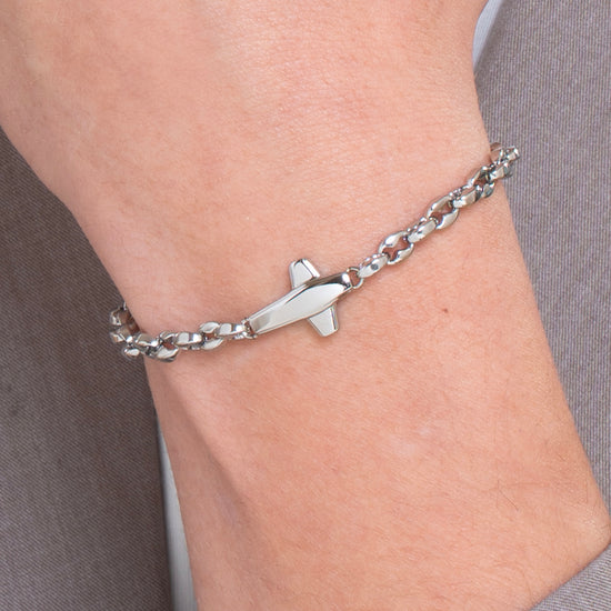 HERREN STAHLARMBAND MIT KREUZ