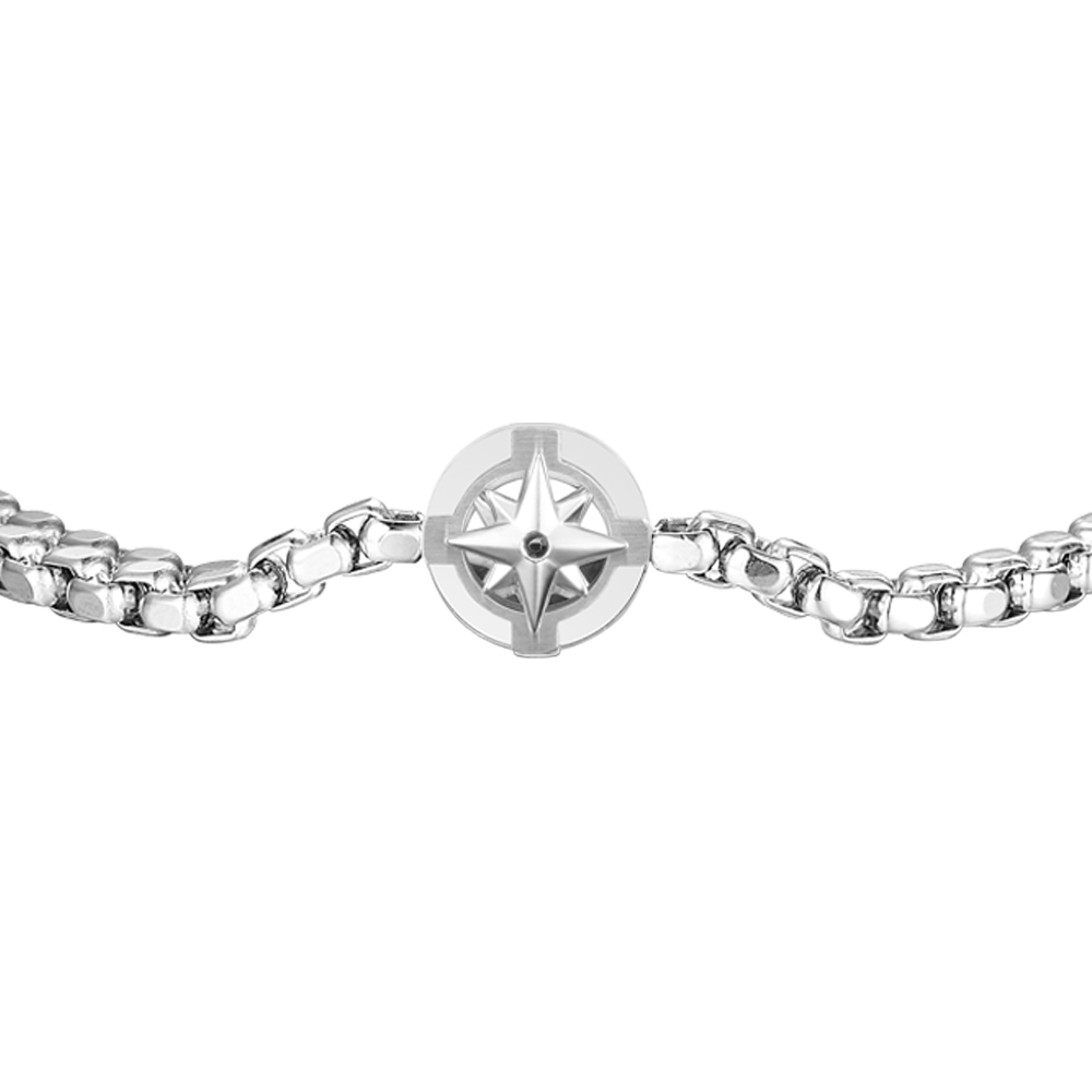 HERRENARMBAND AUS STAHL MIT KOMPASSROSE