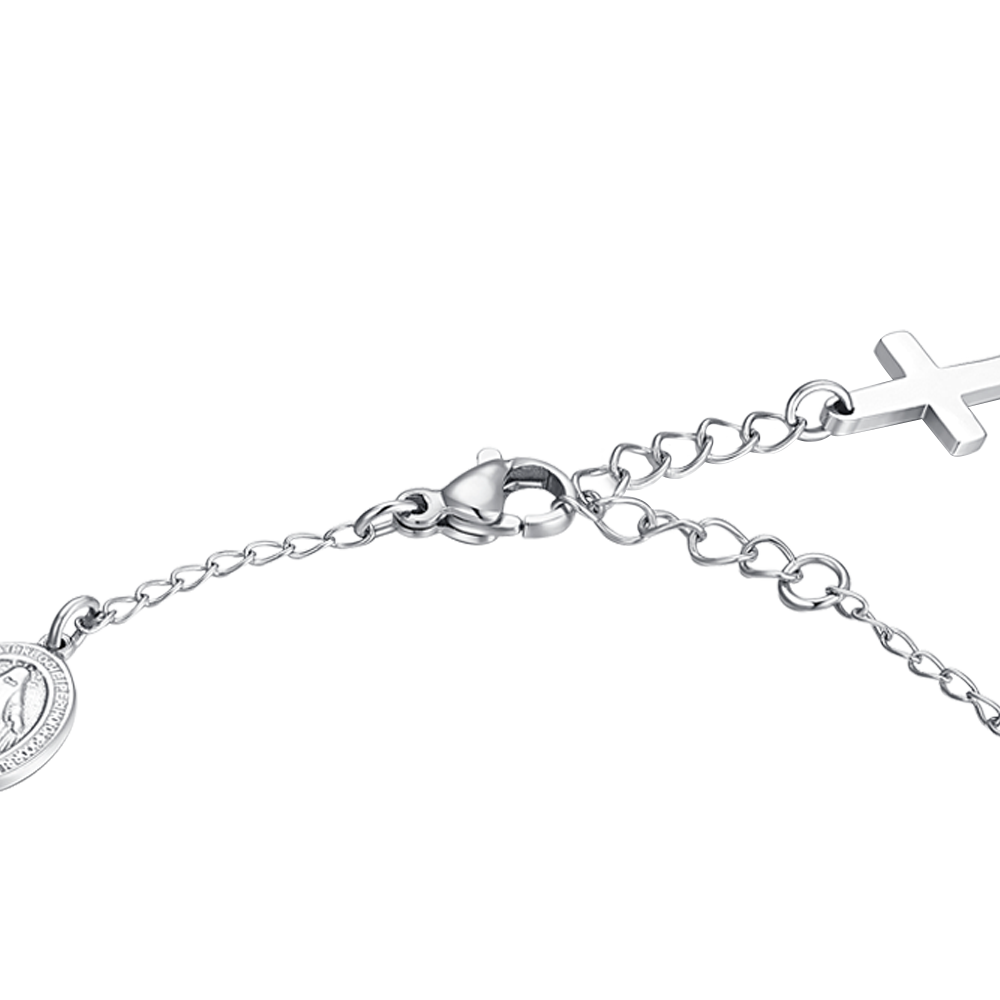 BRACCIALE UOMO ROSARIO IN ACCIAIO