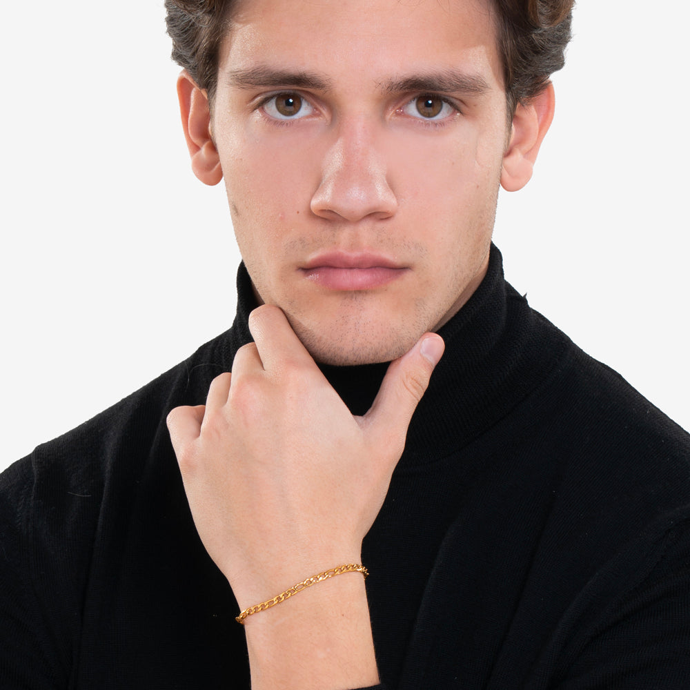 BRACCIALE UOMO IN ACCIAIO  IP GOLD