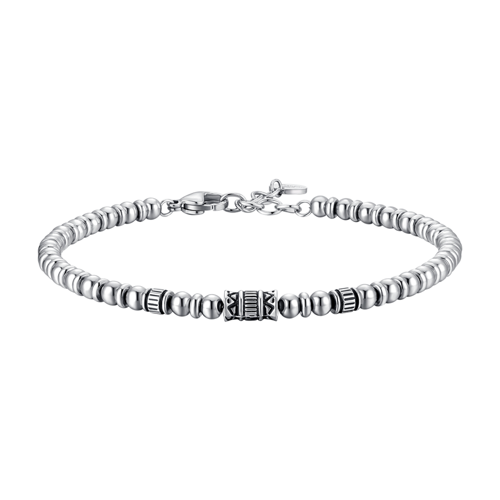 BRACCIALE UOMO IN ACCIAIO CON ELEMENTI IN ACCIAIO CON EFFETTO VINTAGE