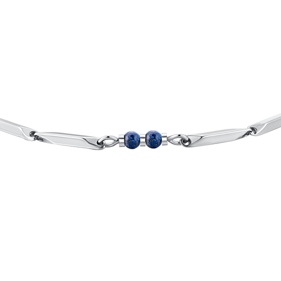 HERRENARMBAND AUS STAHL MIT LAPIS-STEINEN