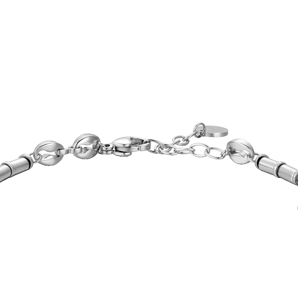 HERREN STAHLARMBAND MIT SILBERNEM HÄMATIT