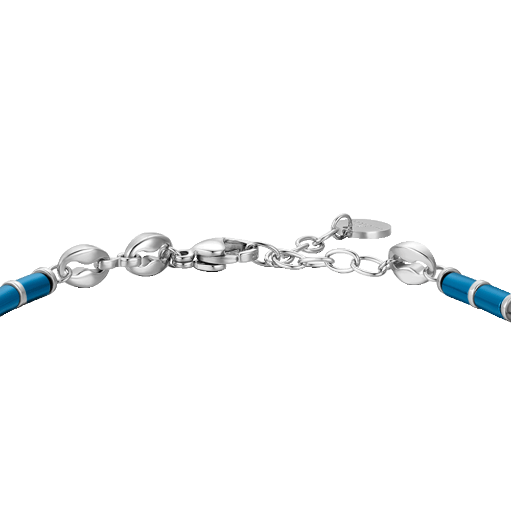 HERRENARMBAND AUS STAHL MIT BLAUEM HÄMATIT