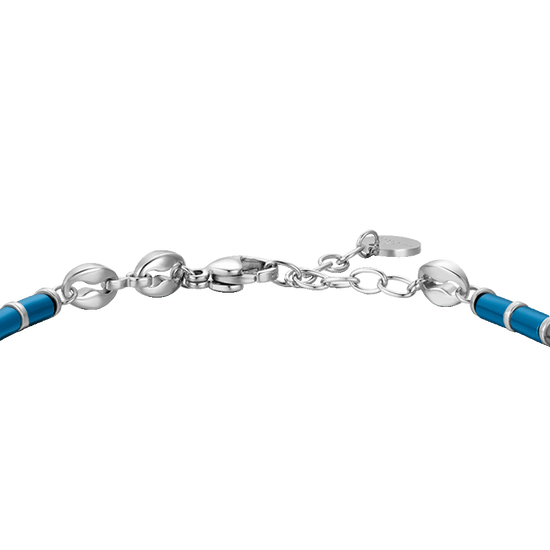 HERRENARMBAND AUS STAHL MIT BLAUEM HÄMATIT