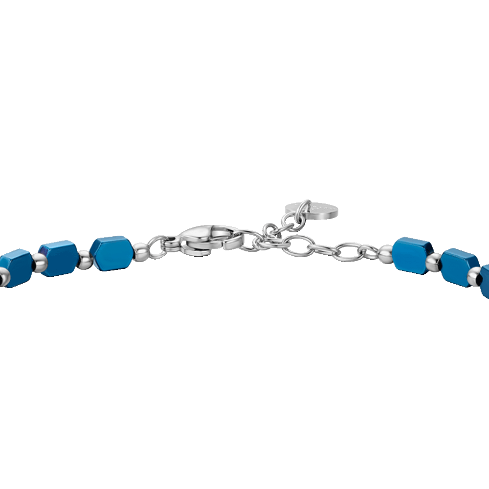HERRENARMBAND AUS STAHL MIT BLAUEM HÄMATIT