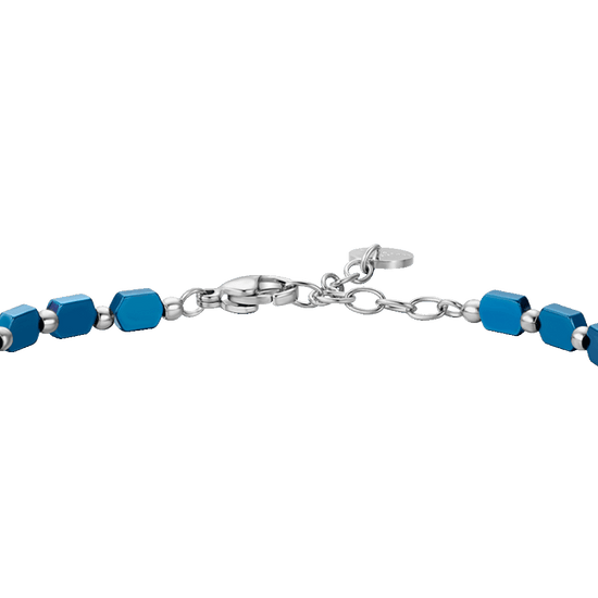 HERRENARMBAND AUS STAHL MIT BLAUEM HÄMATIT