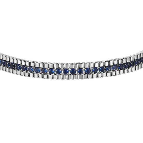BRACCIALE UOMO IN ACCIAIO E ZIRCONI BLU