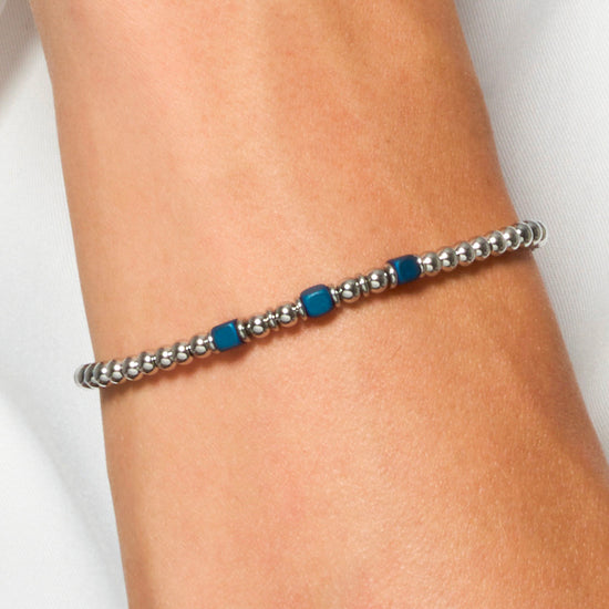 BRACCIALE UOMO IN ACCIAIO CON ELEMENTI IN EMATITE BLU