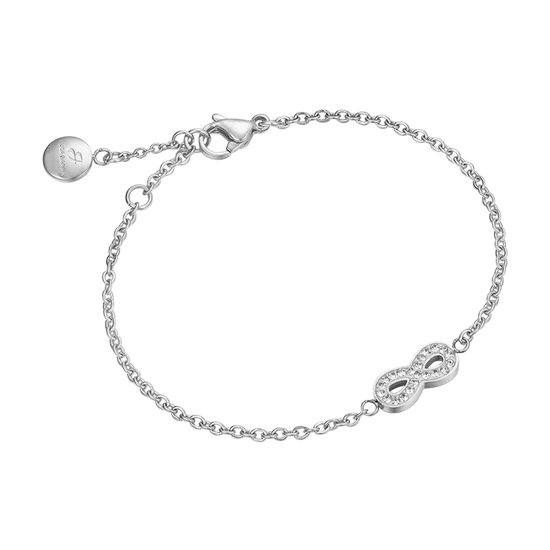 FRAUENARMBAND AUS STAHL MIT INFINITEN UND KRISTALLEN Luca Barra