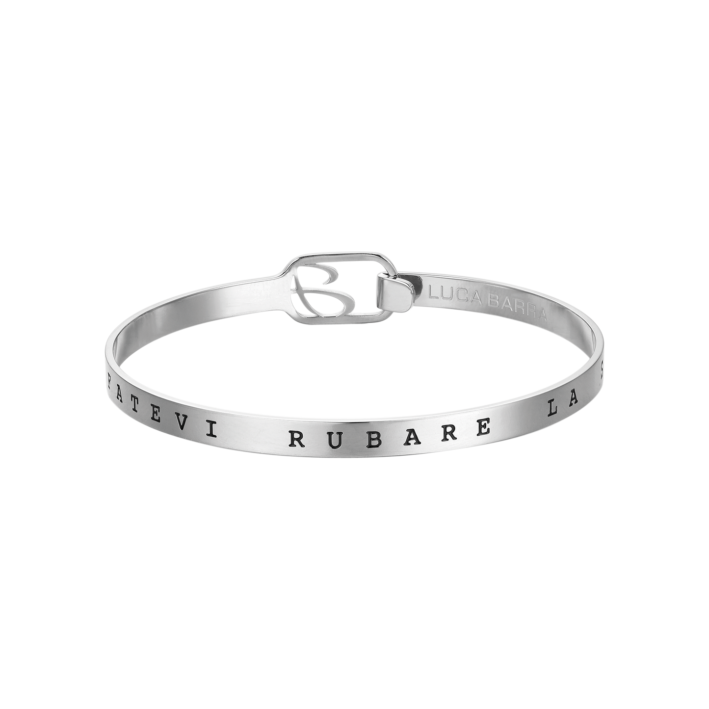 RIGID STEEL BRACELET 'DON'T LET HOPE BE STEALED' Luca Barra